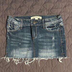 Forever 21 Distressed Blue Denim Mini Skirt